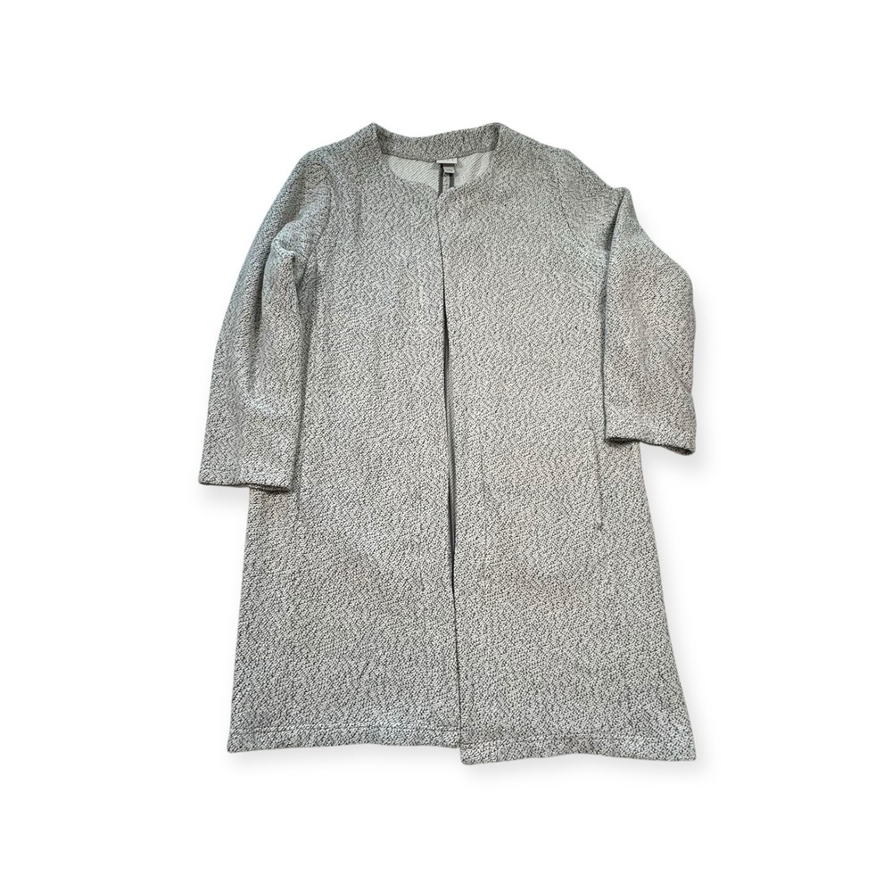 A New Day Women's Medium Jacket Cardigan Gray Open Front Pocket Long Preppy